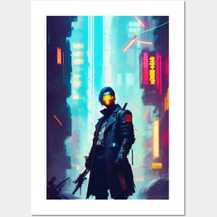 Abstract Cyberpunk Cyborg Posters and Art